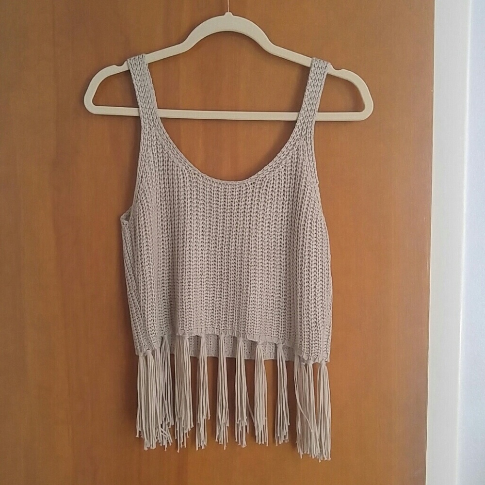 Boho festival fringe crop top